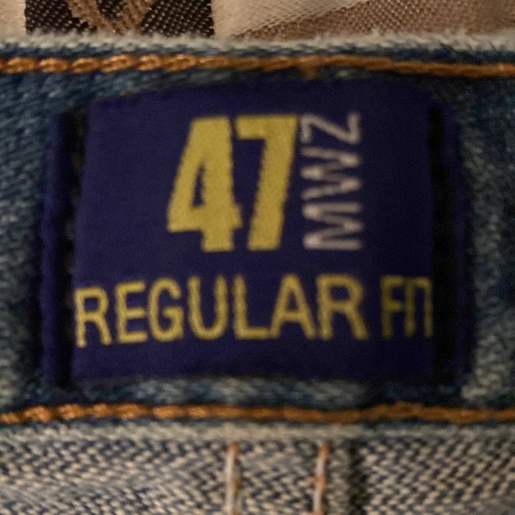 Wrangler Naturally Distressed Vintage Blokecore Denim Jeans 34/32 - Picture 13 of 16